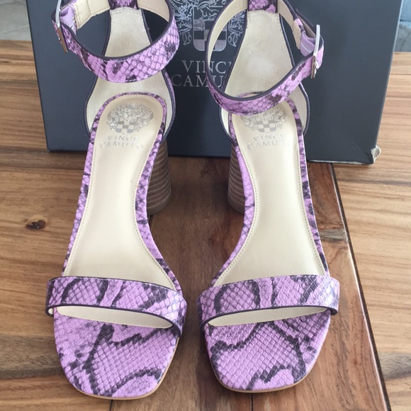 NIB Vince Camuto Mejorla Pink and Gray Heeled Sandals Brand New - Picture 2 of 9